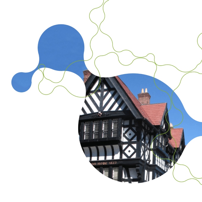 A trendy design of a house with lots of woodwork.
