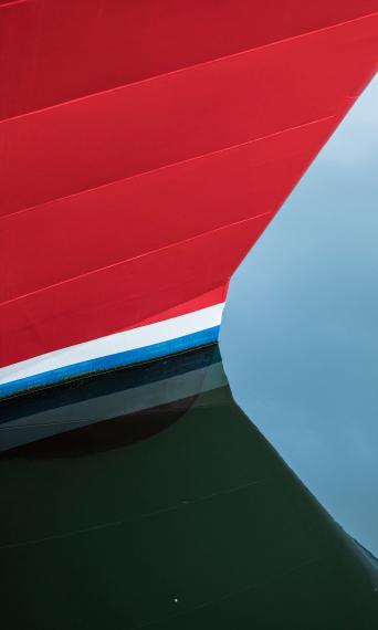 The bow of a ship