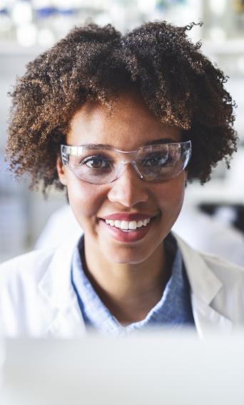 Smiling lab worker